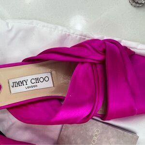 Jimmy Choo Vibrant Pink Satin Sandals